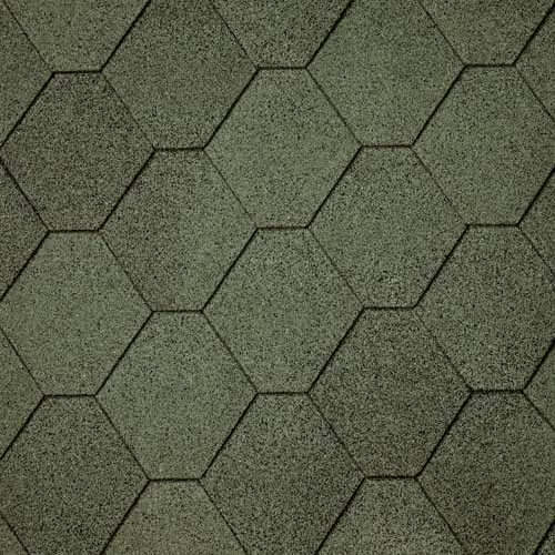 IKO Superglass™ HEX без тени: 03 Amazon Green - Бітумна черепиця
