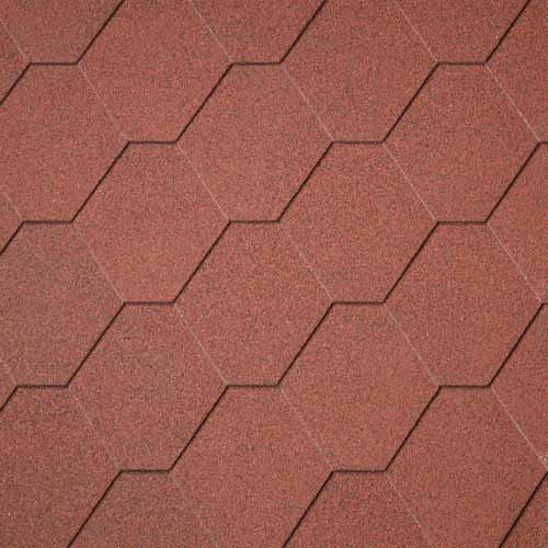 IKO Superglass™ HEX без тени: 10 Tile Red - Бітумна черепиця